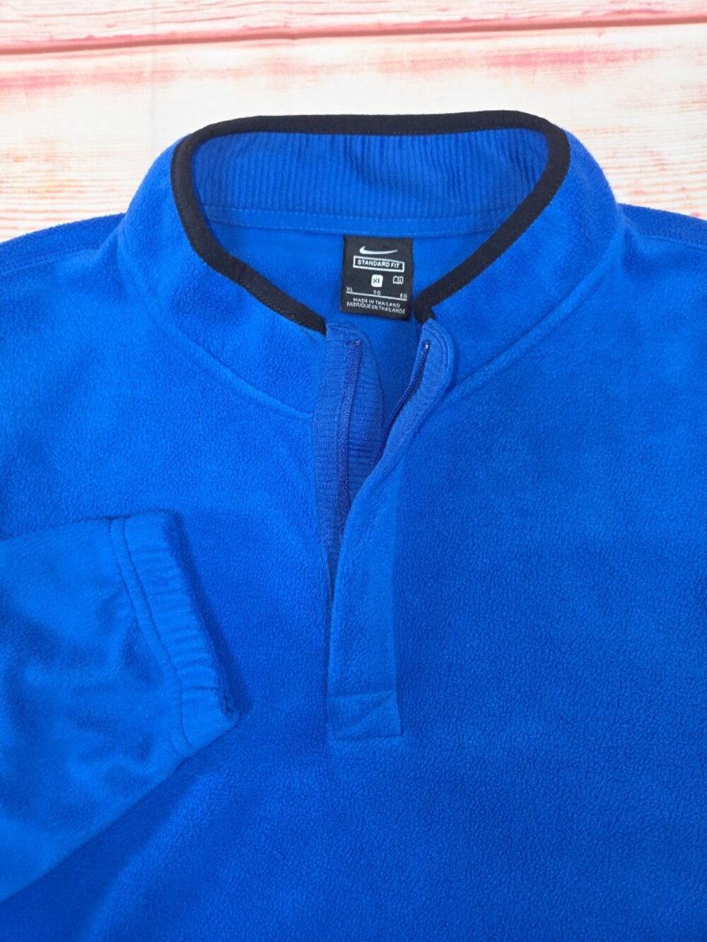 Nike Blue Half-Zip Fleece Pullover Size XL Standard Fit Warm Casual Wear